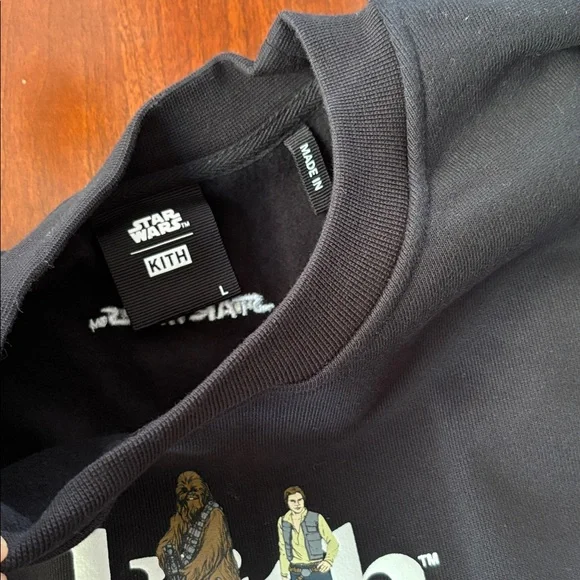 NWT Kith For Star Wars Solo And Chewie Serif Crewneck 'Black' - Picture 7 of 10